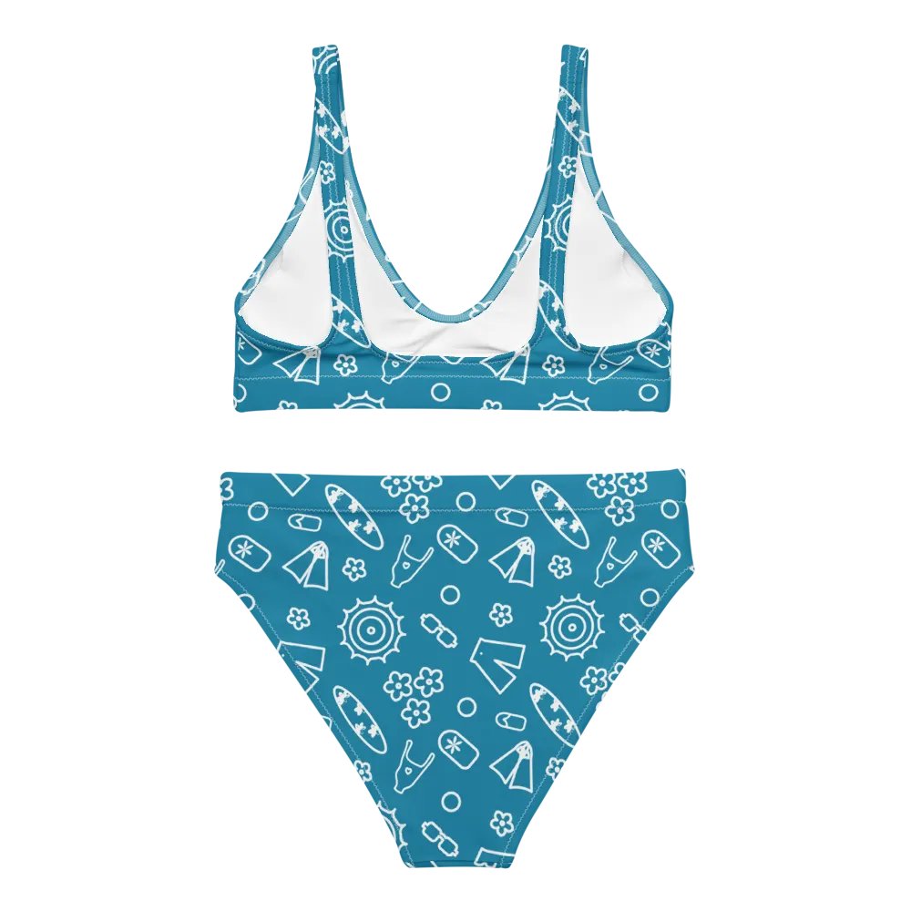 Beach Necessities Pattern High Waisted Bikini product image (3)