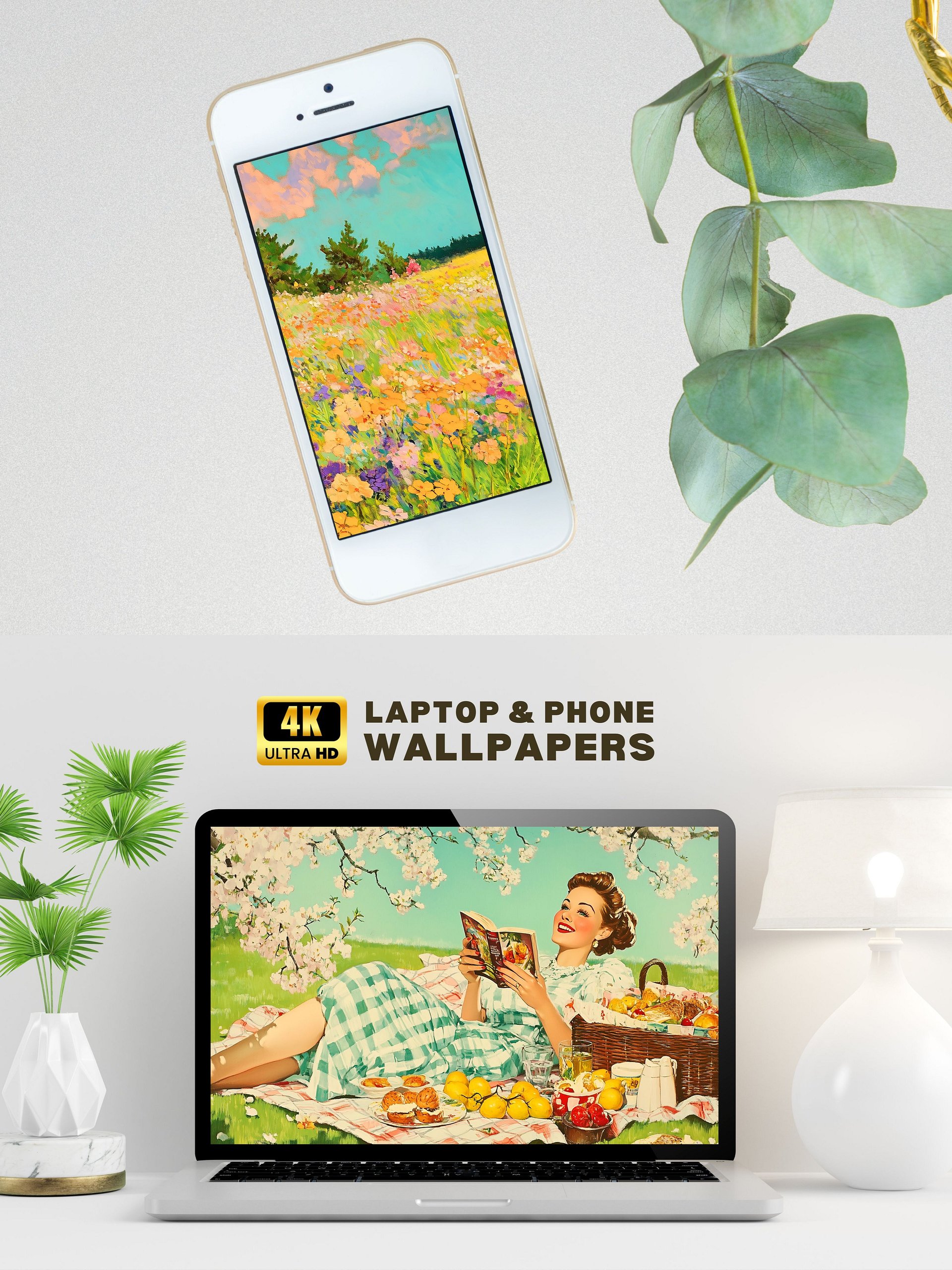 Blooming Beauties & Spring Breeze | 200+ Vintage-Style Digital Art Collection - Digital Download for Posters, Wallpapers & Decor product image (4)