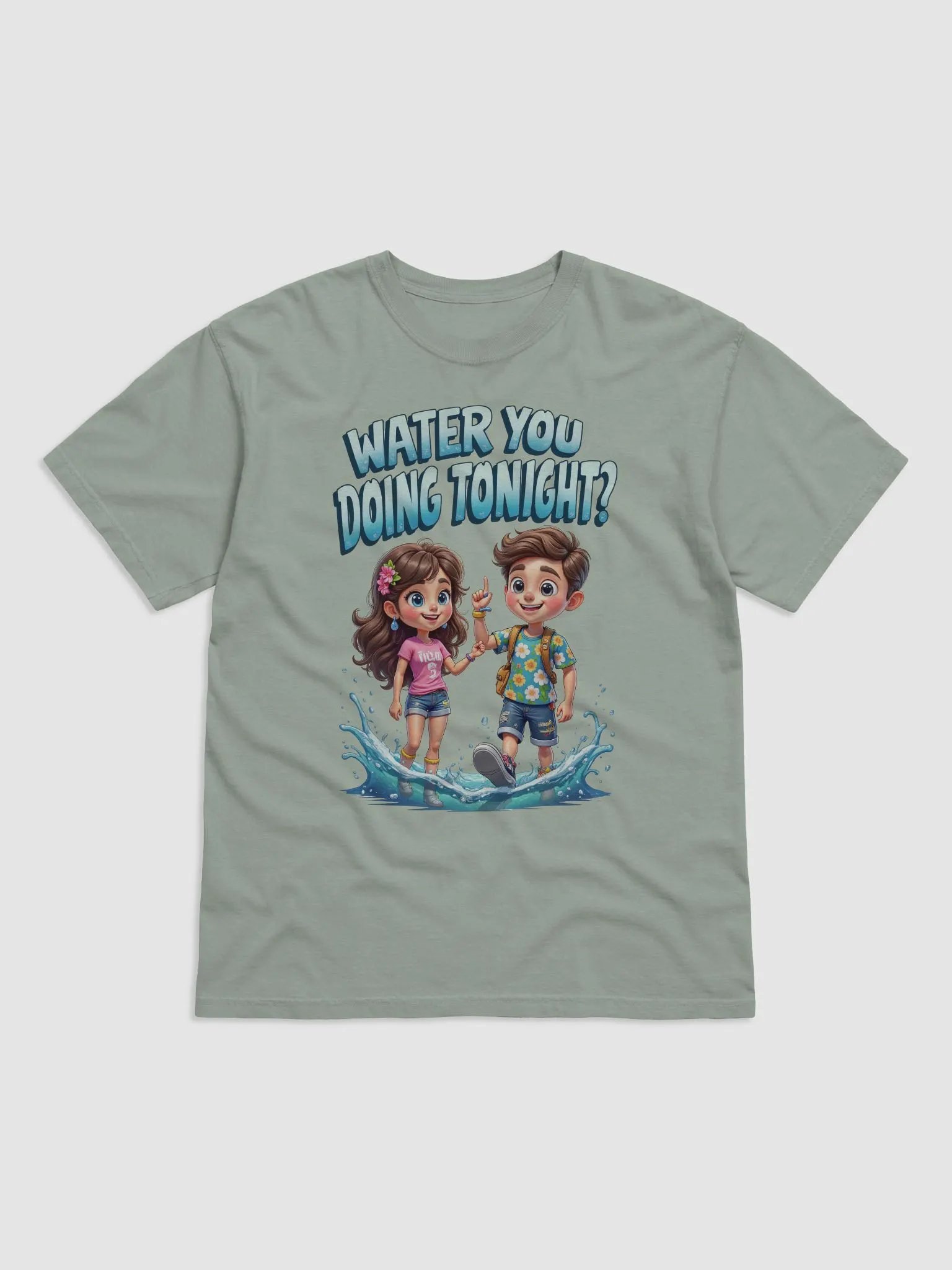 Water You Doing Tonight? Playful Cartoon T-Shirt product image (11)