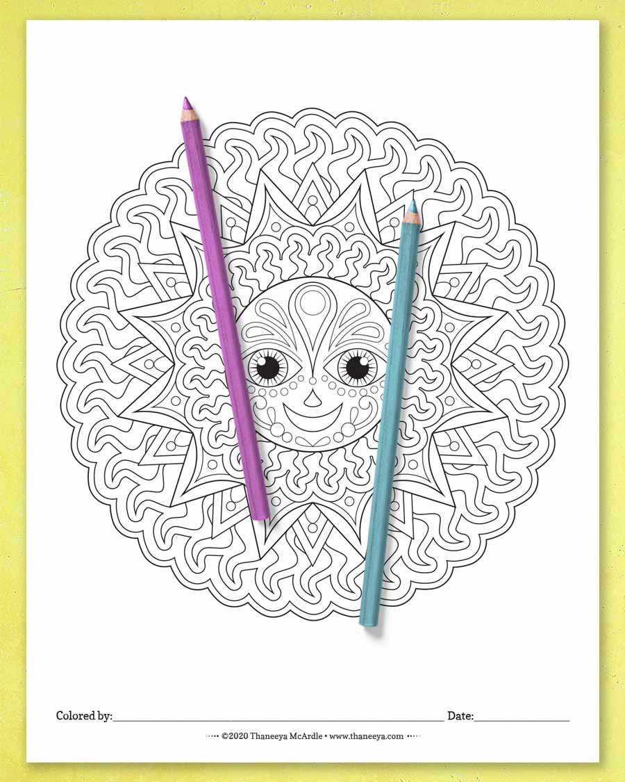 Sun Mandala Coloring Pages product image (8)