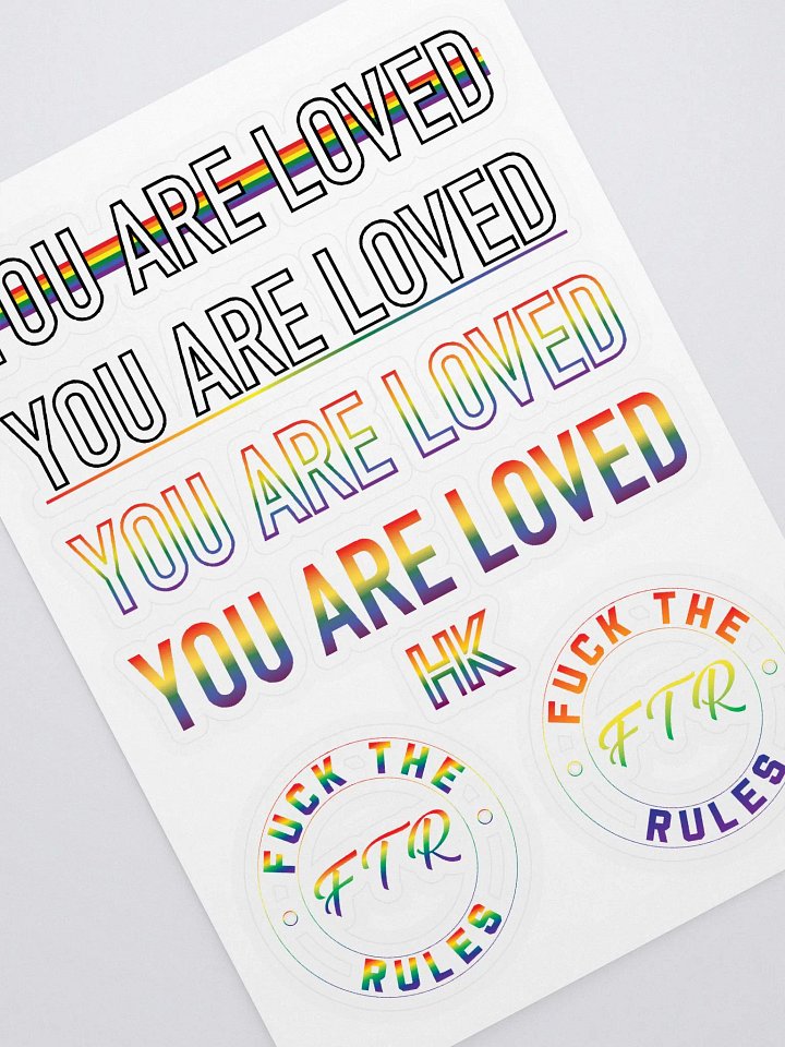You Are Loved + FTR Rainbow Stickers product image (1)