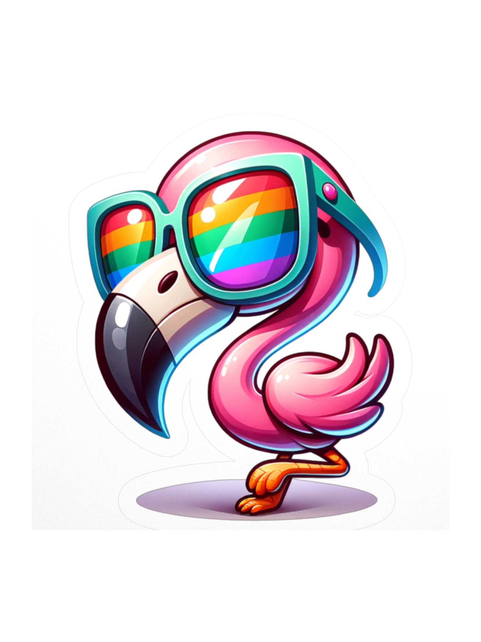 Funky Flamingo Sunglasses Stickers product image (2)