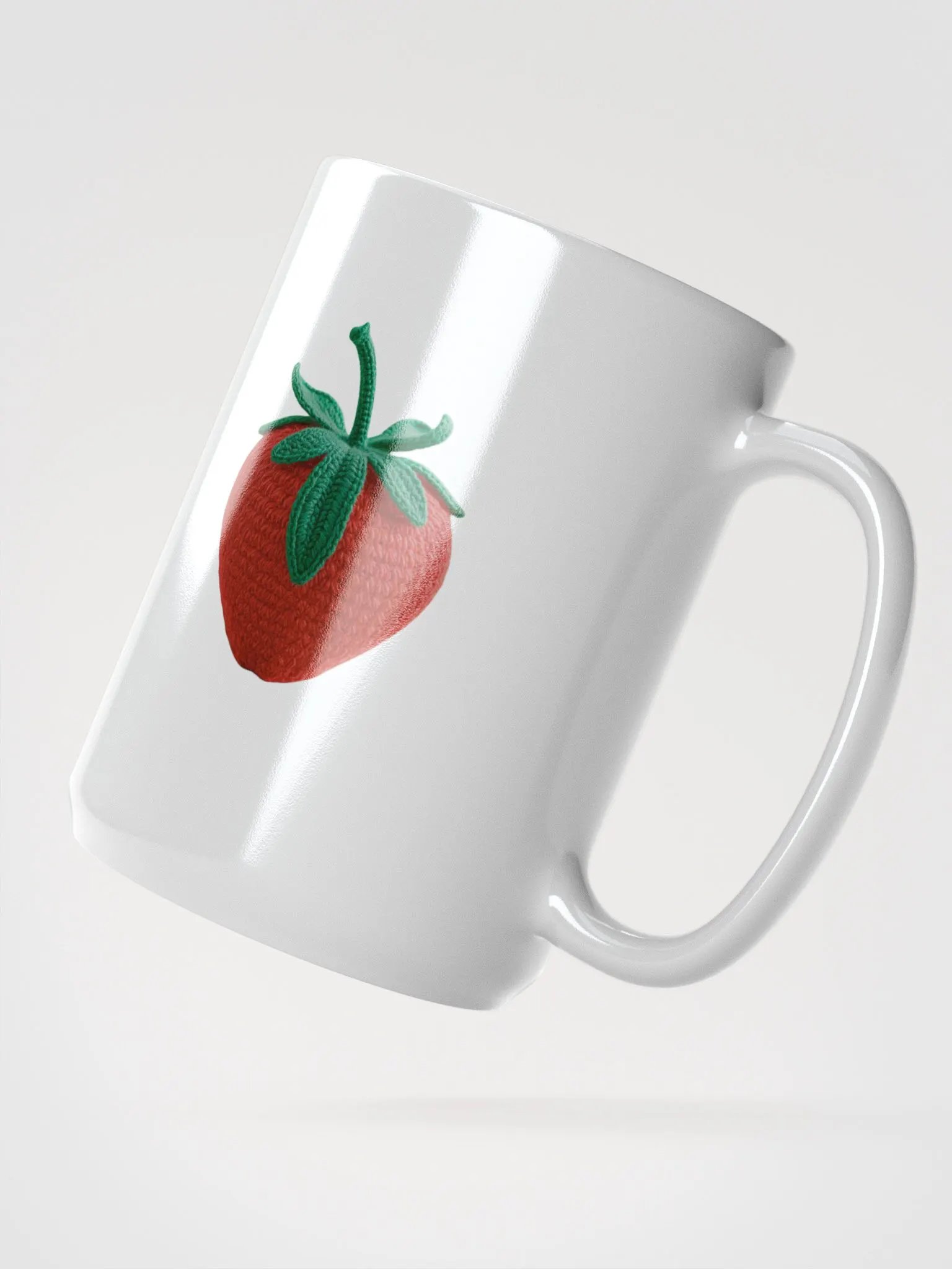 CozyAvocado White Glossy Strawberry Mug #1 product image (2)