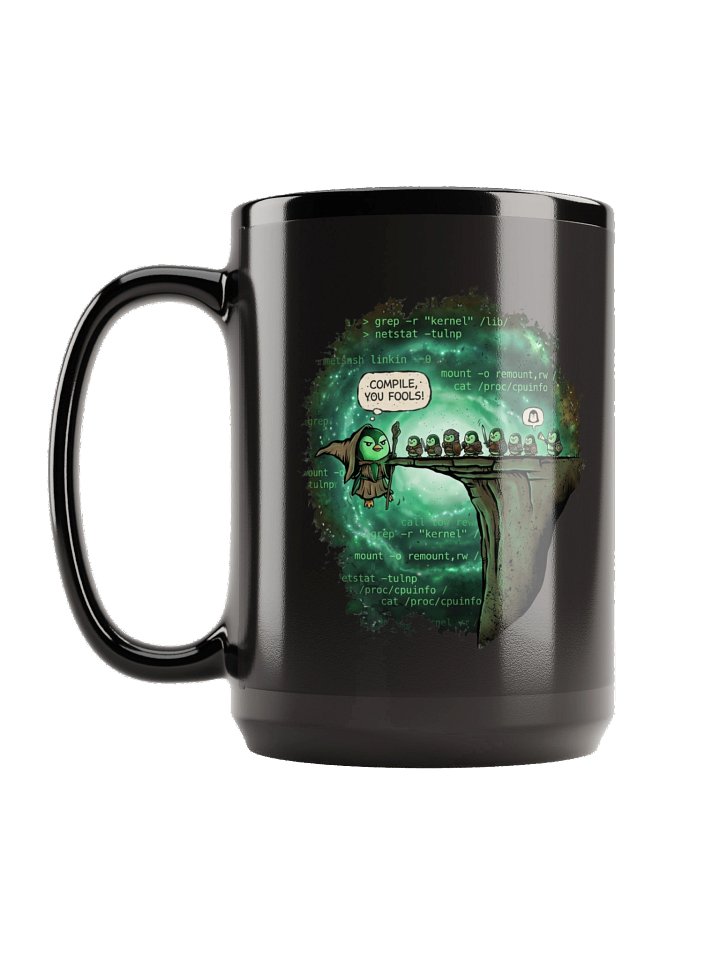 Compile, You Fools! Linux Cartoon Mug product image (1)