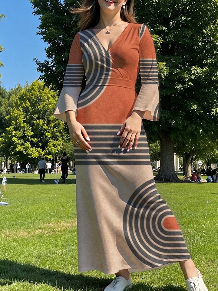 Retro Arc Wrap Maxi Dress product image (1)