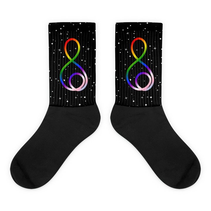 Treble Clef (Pride) - Black Foot Sublimated Socks product image (1)