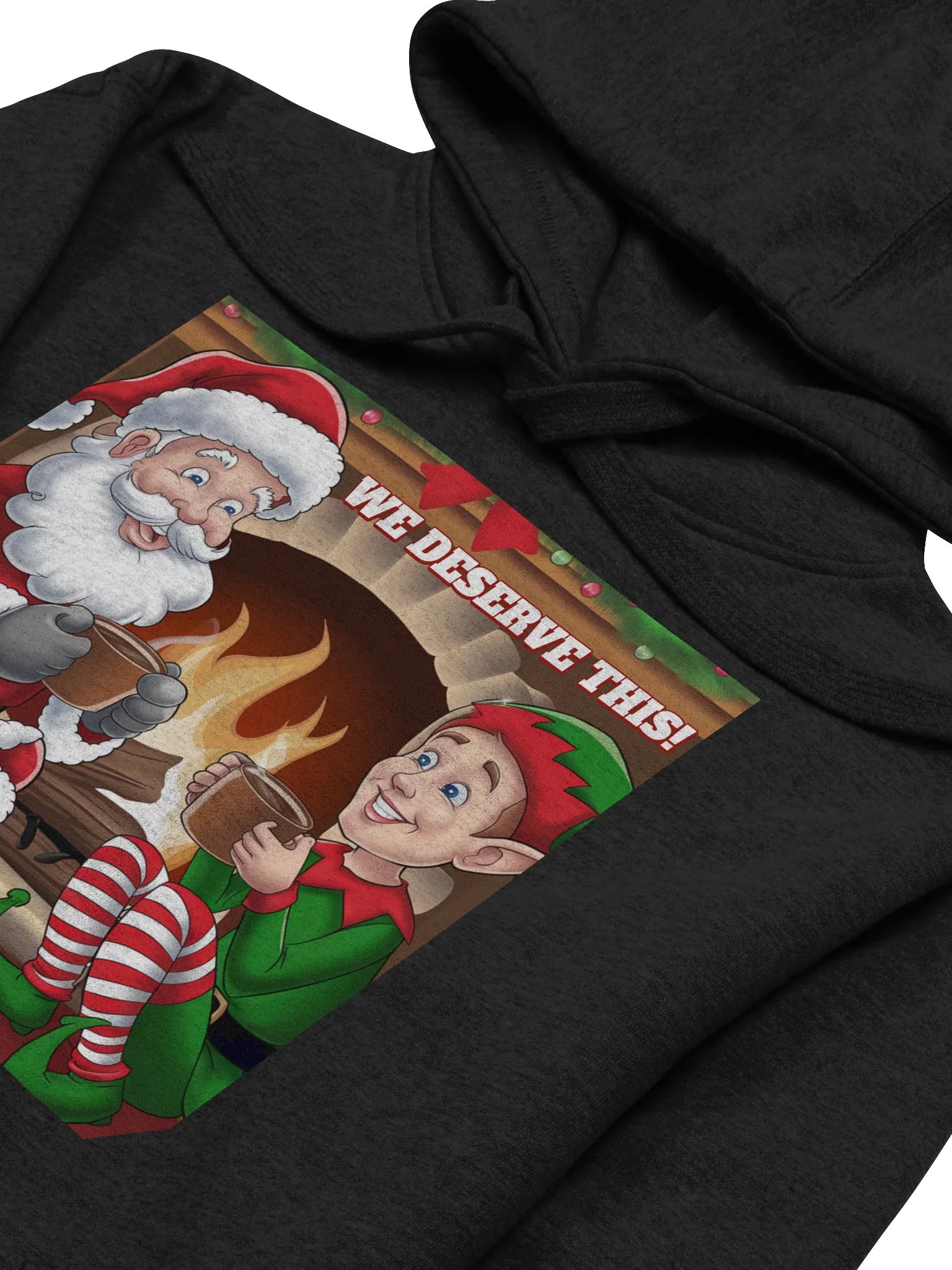 We Deserve This! Santa Claus and An Elf Taking a Break Hoodie product image (14)