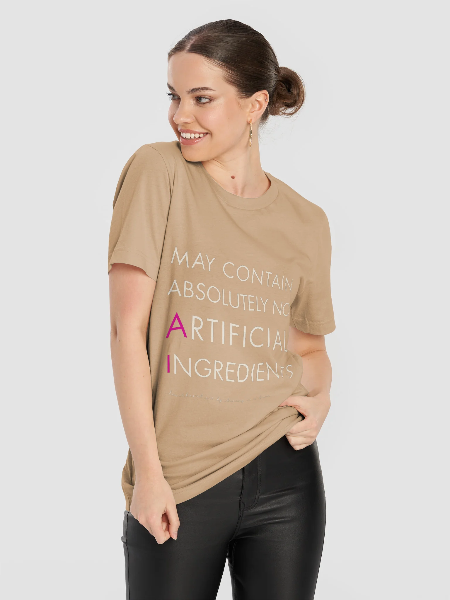 'no artificial ingredients' tee | pink product image (3)
