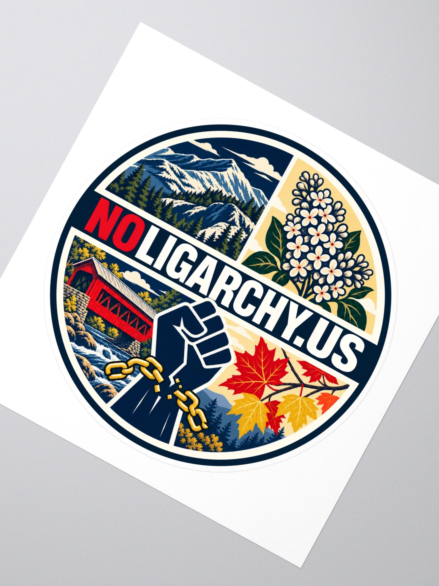 New Hampshire NOLIGARCHY.US sticker product image (2)