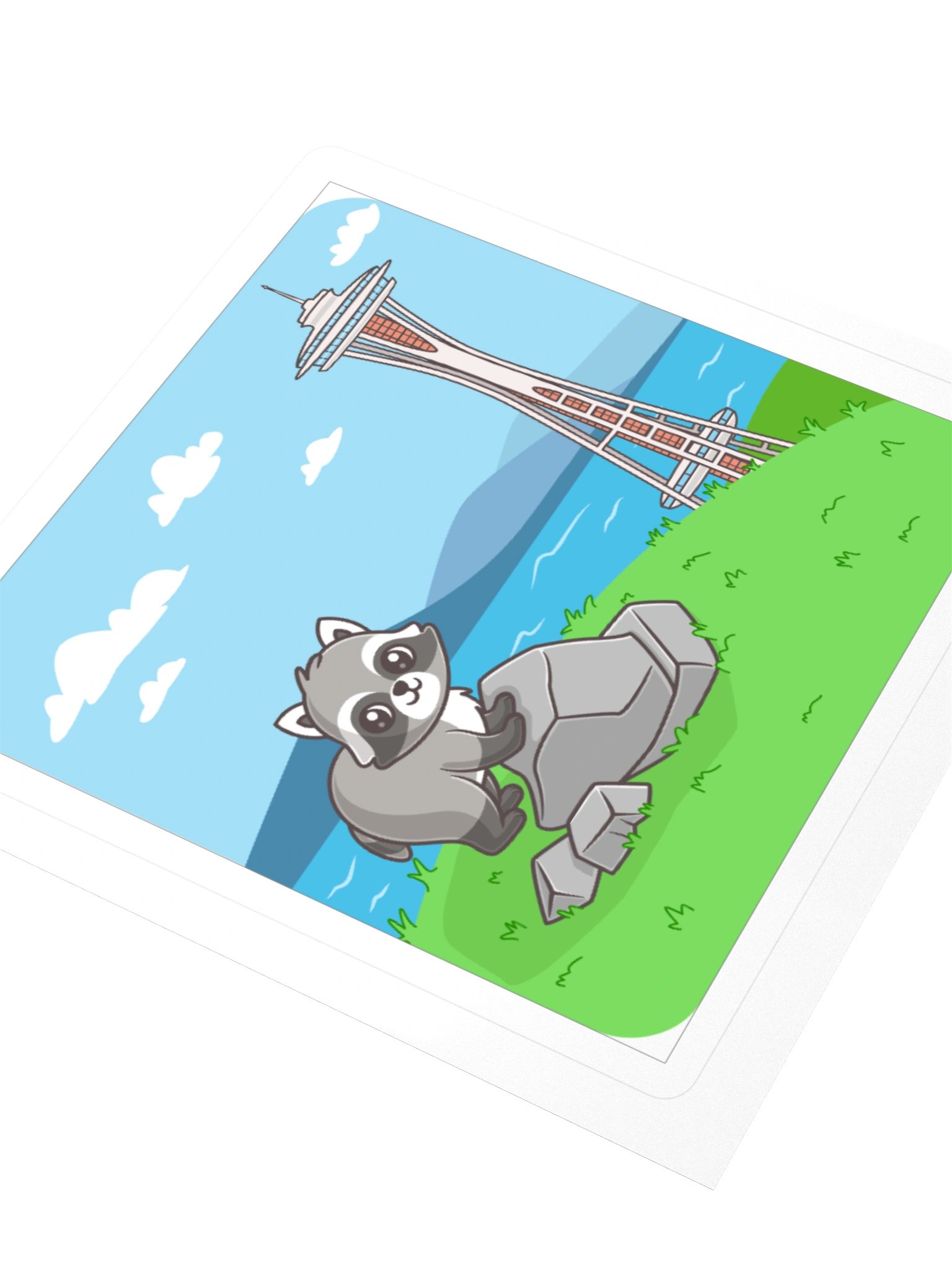 Seattle's Cutest Raccoon at the Space Needle Sticker product image (3)
