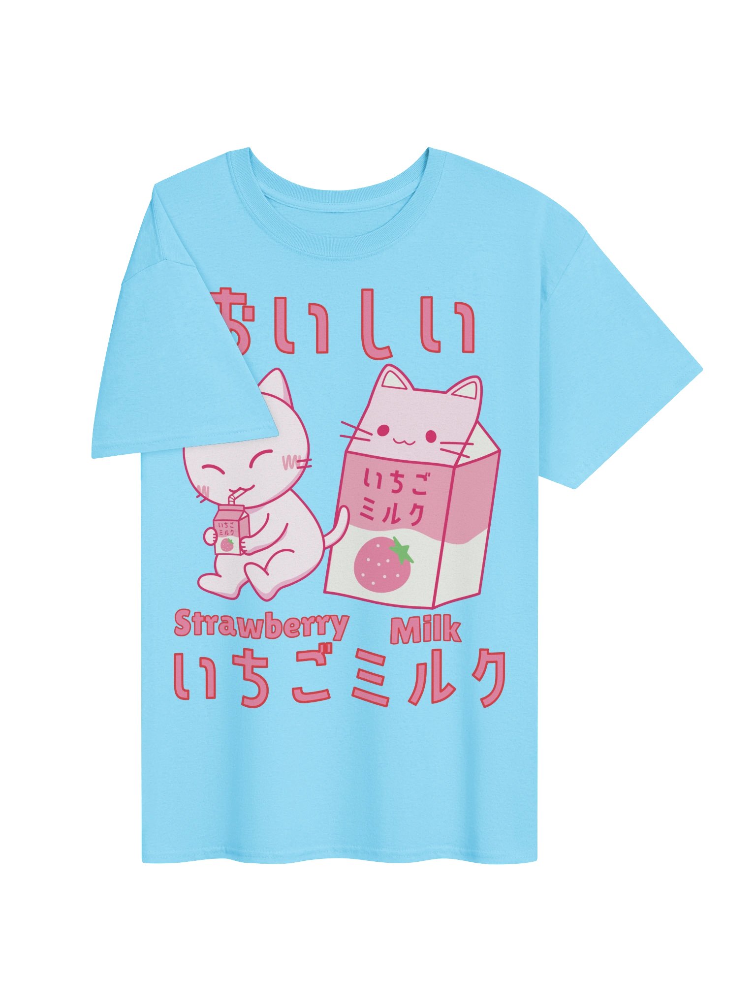 Strawberry Milk Cat - Unisex Adult Heavyweight T-shirt product image (2)