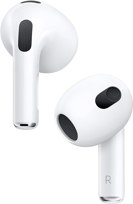 Apple AirPods (3rd Generation) Wireless Ear Buds, Bluetooth Headphones, Personalized Spatial Audio, Sweat and Water Resistant, Lightning Charging Case Included, Up to 30 Hours of Battery Life product image (3)