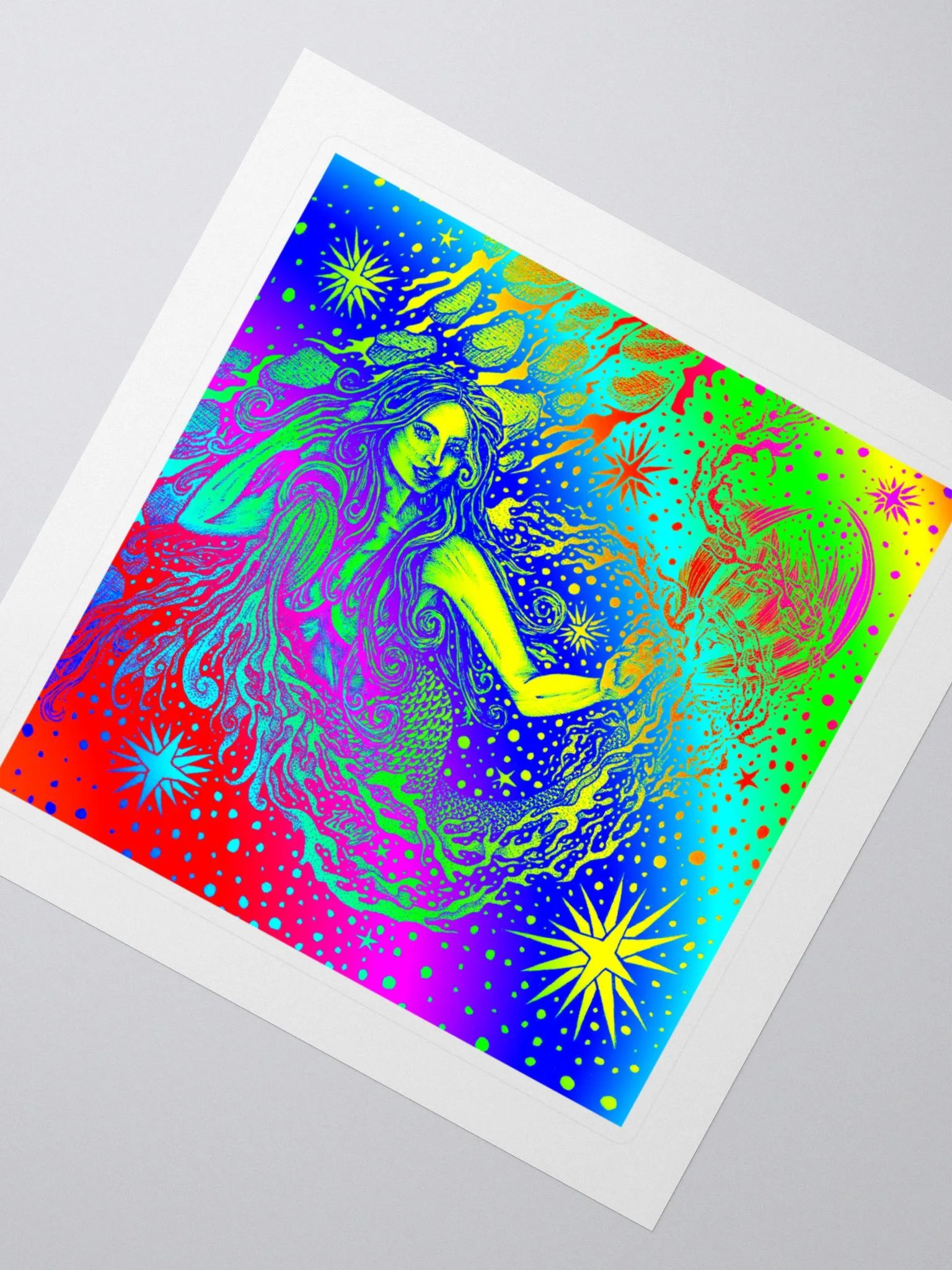Limited Edition Full Rainbow Aquarius Zodiac Kiss Cut Stickers product image (2)
