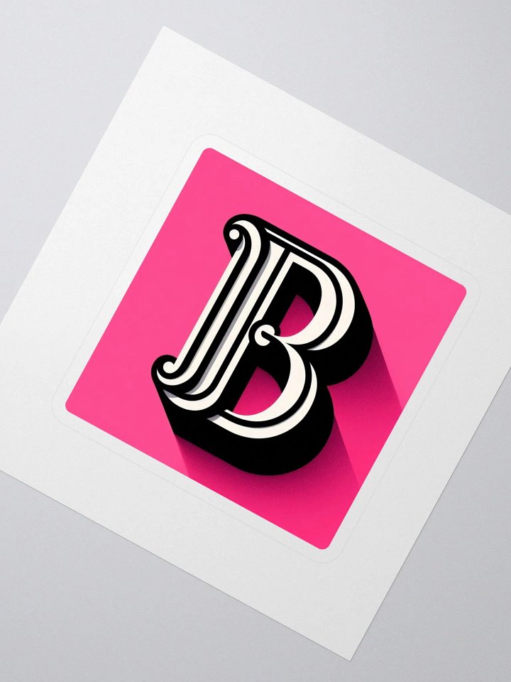 Ornate 3D Letter B Kiss Cut Stickers |Ai Design initial B product image (2)