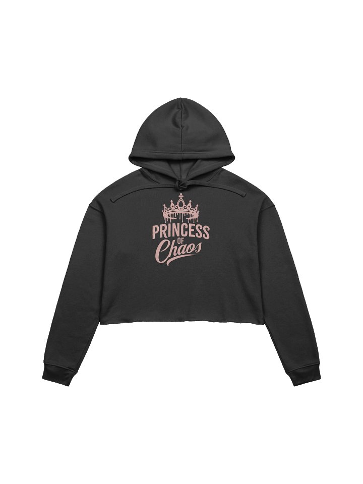 Princess of Chaos Tiara Cropped Hoodie - Pink Text product image (1)