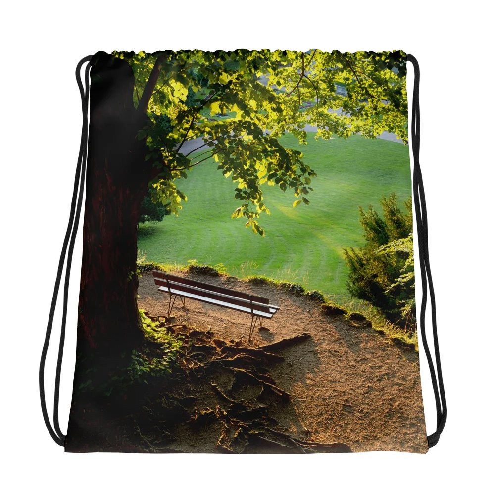 Drawstring bag - Park bench under a tree product image (1)