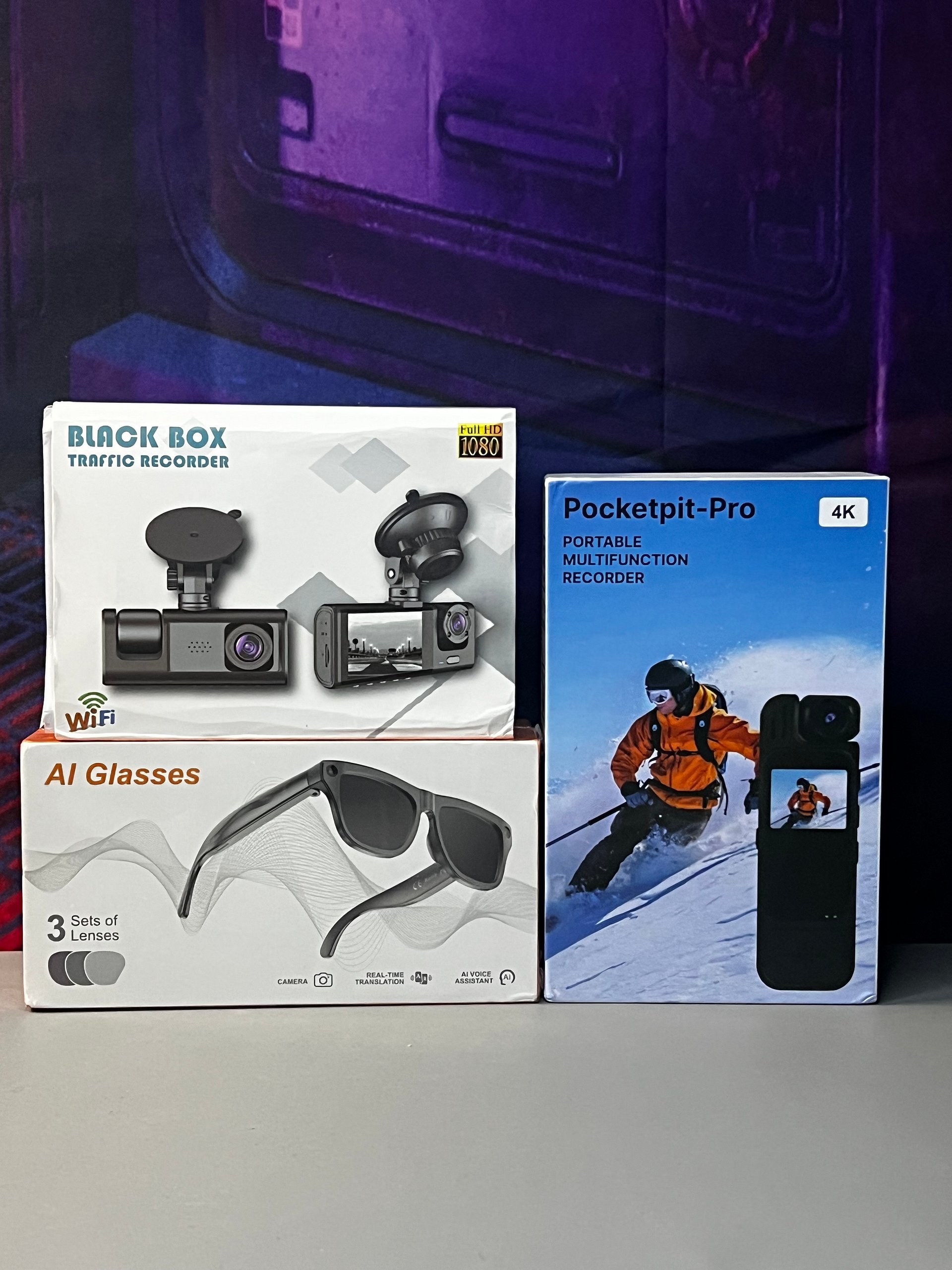 GNCRC Tech Gadget Bundle — Recorder, Dash Cam & AI Glasses product image (1)
