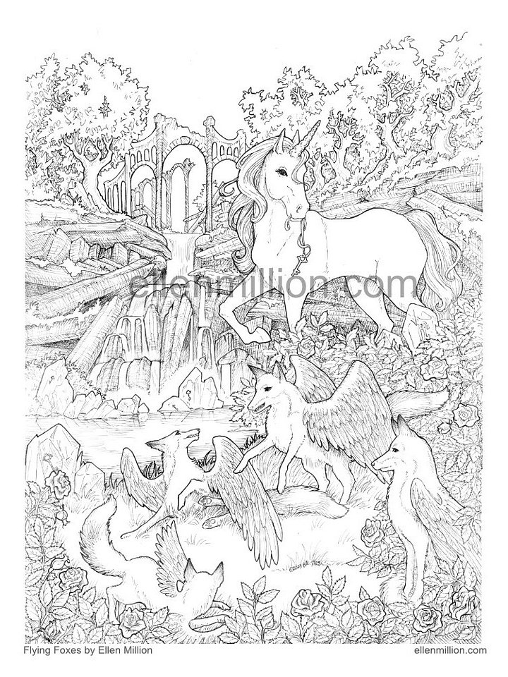 Flying Foxes - digital coloring page product image (1)