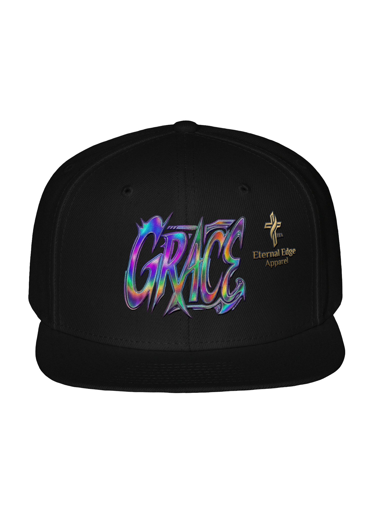 'GRACE' & Logo Both use Unlimited Color Embroidery in a Premum Snapback hat with Flat Bil. product image (1)