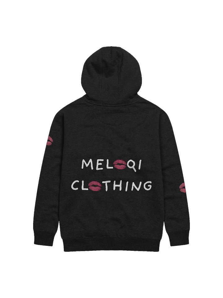 MELOQI CLOTHING DOUBLE KISS WHITE TEXT HOODIE product image (2)