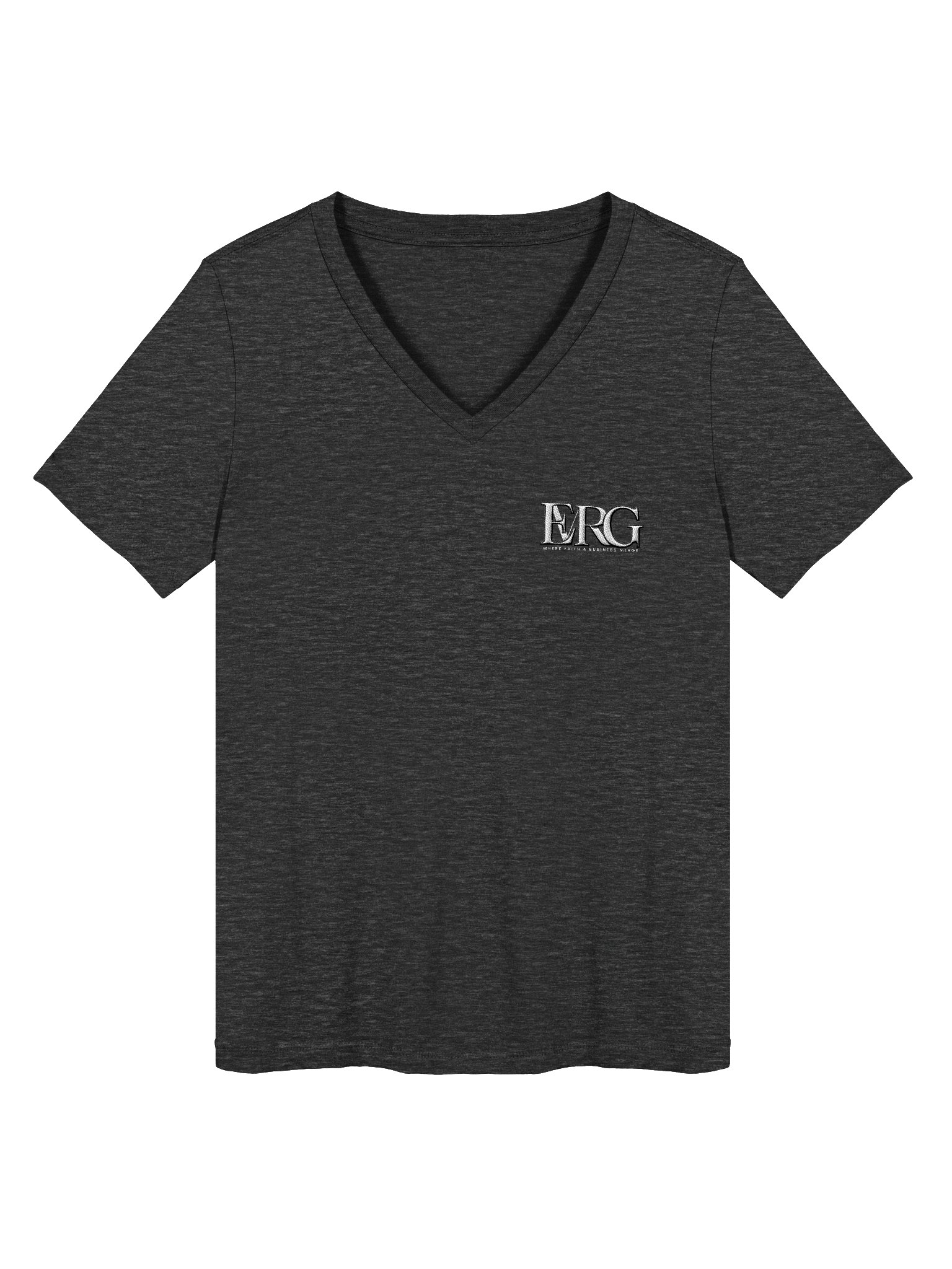 Embroidered Grey Bold Women's V-Neck Tee product image (1)