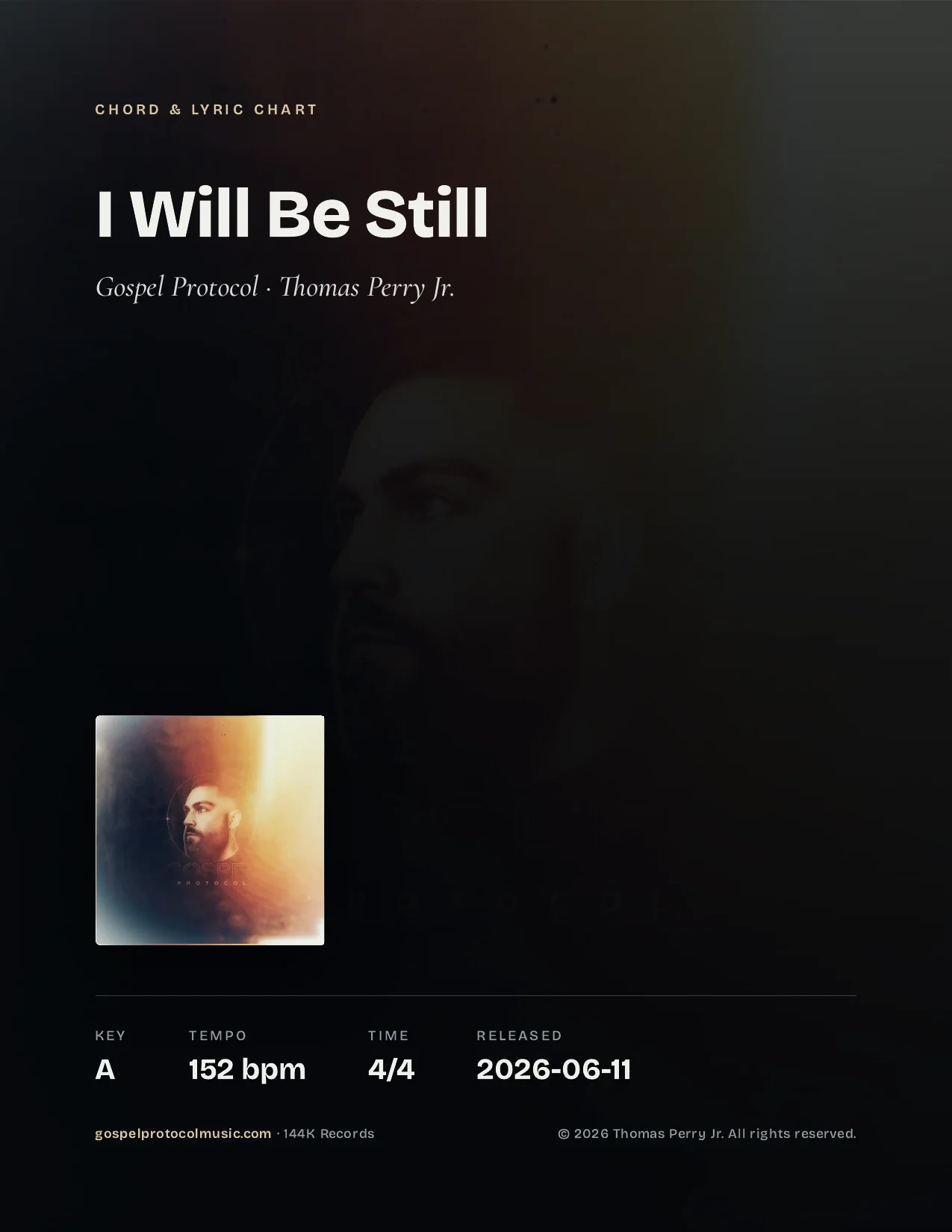 I Will Be Still — Chord & Lyric Chart product image (1)