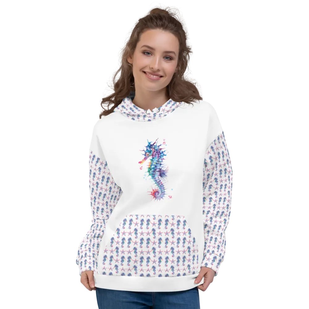 Vibrant Watercolour Seahorse Dreams Hoodie product image (6)