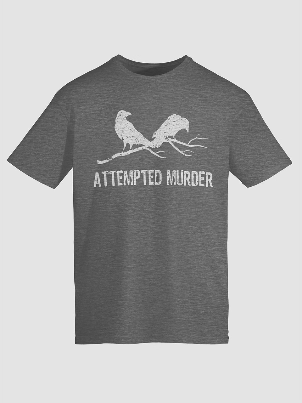 Attempted Murder Two Crows Funny Bird Pun Meme T-Shirt product image (2)