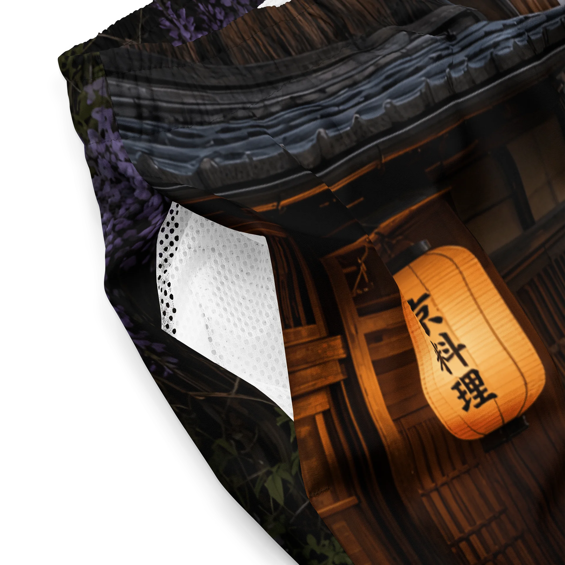 Traditional Japanese Street Wisteria Evening Swim Trunks product image (3)