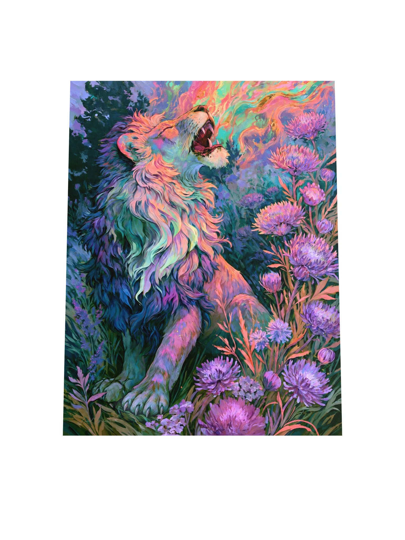 Colorful Lion Art Print — The Dream That Learned to Roar product image (4)