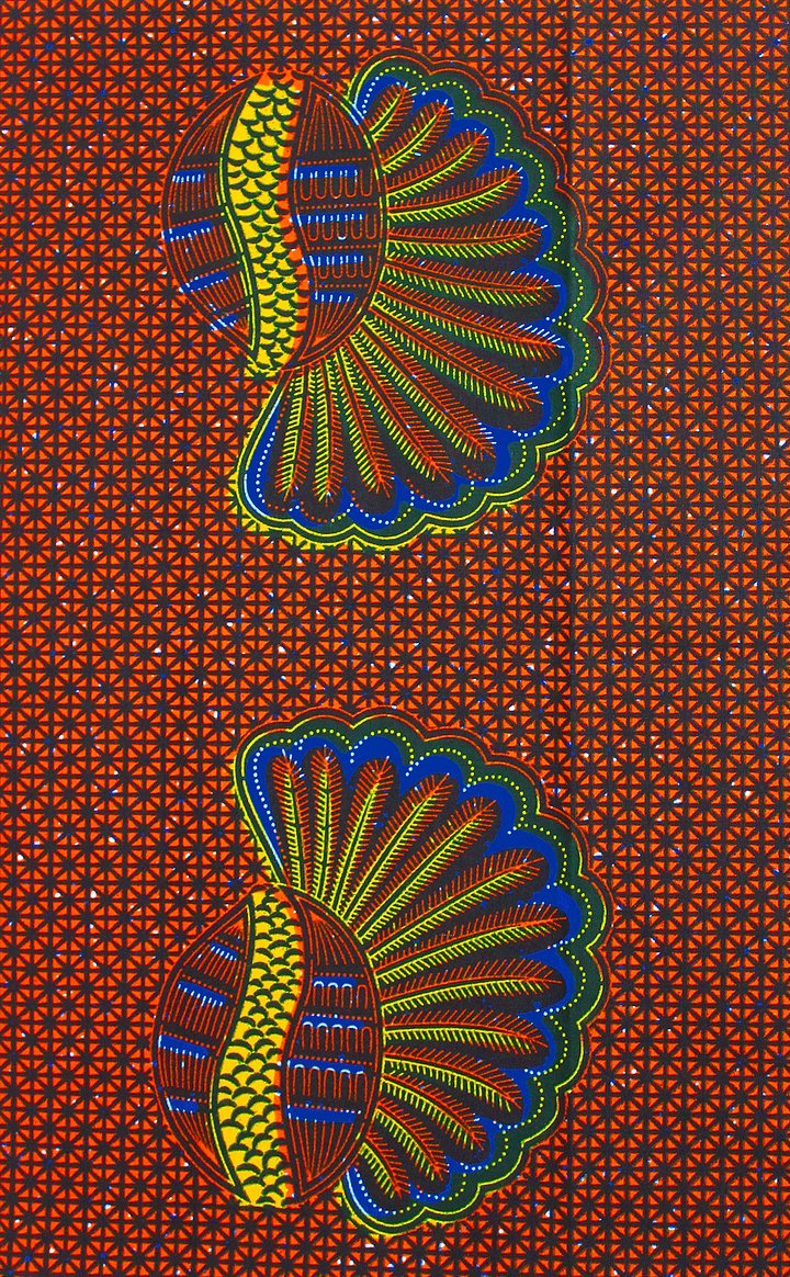 Scampolo Tessuto Wax Print - Design Conchiglie - 44 cm x 115 cm - cod. 531/B product image (1)