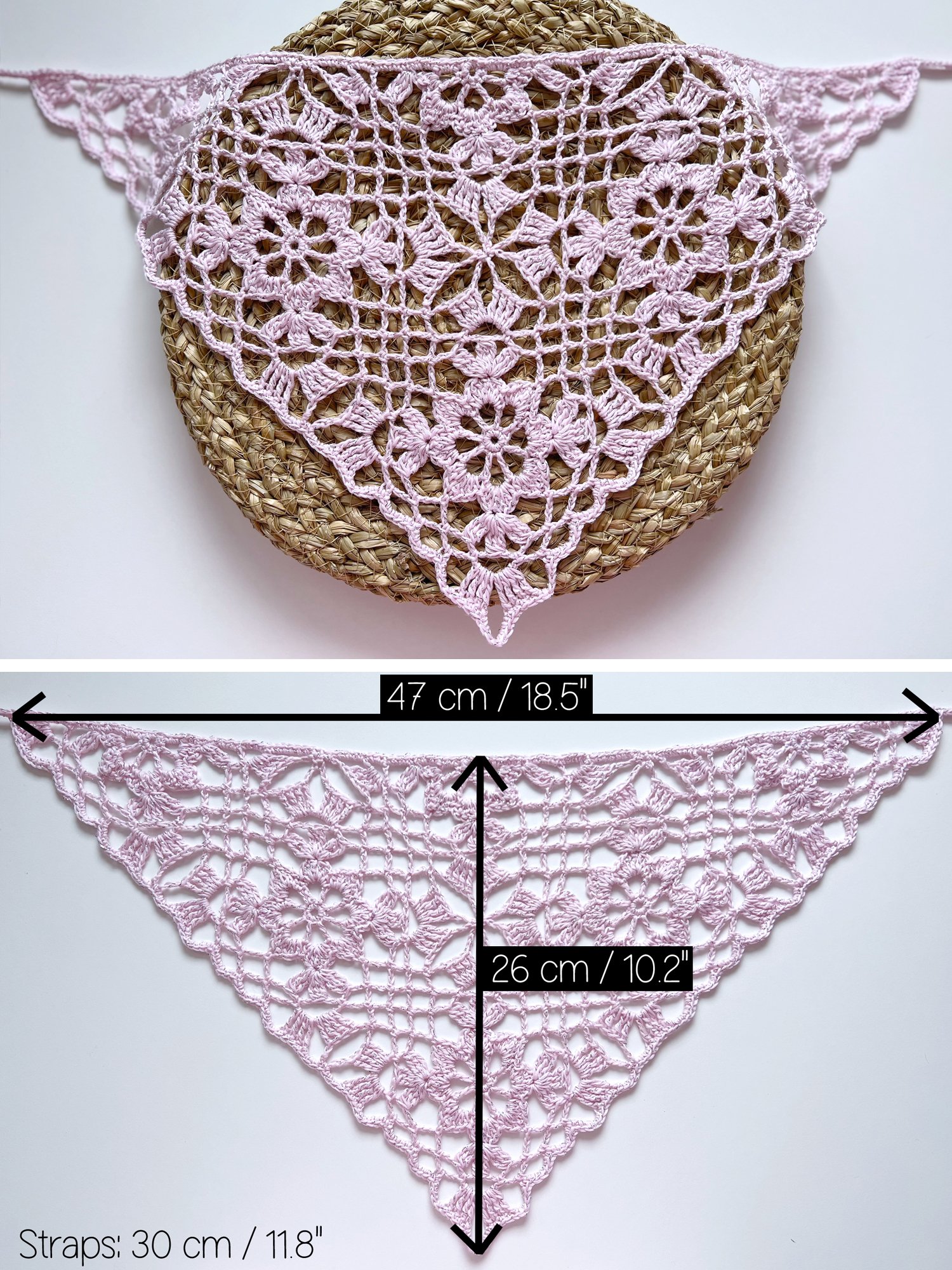 Crochet Sakura Bandana in Sparkly Pink product image (3)
