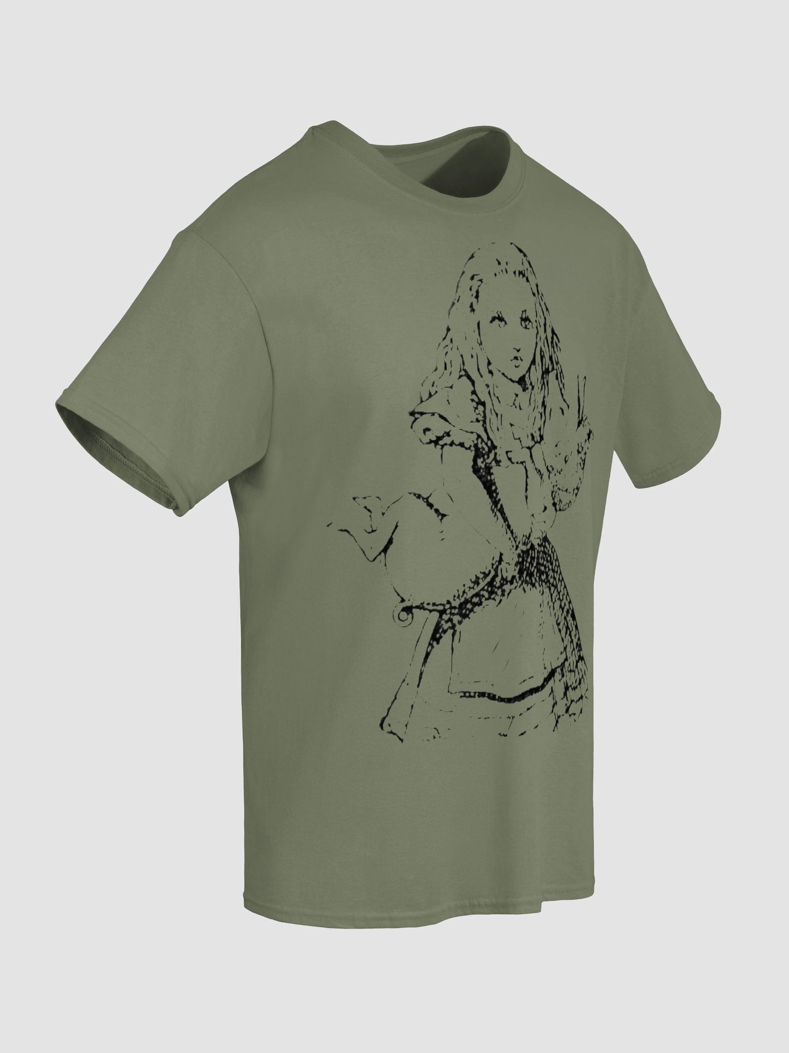 Alice and Pig + Extremely Curious and Even More Skeptical Unisex Heavyweight Cotton T-Shirt, Original John Tenniel Illustration product image (46)