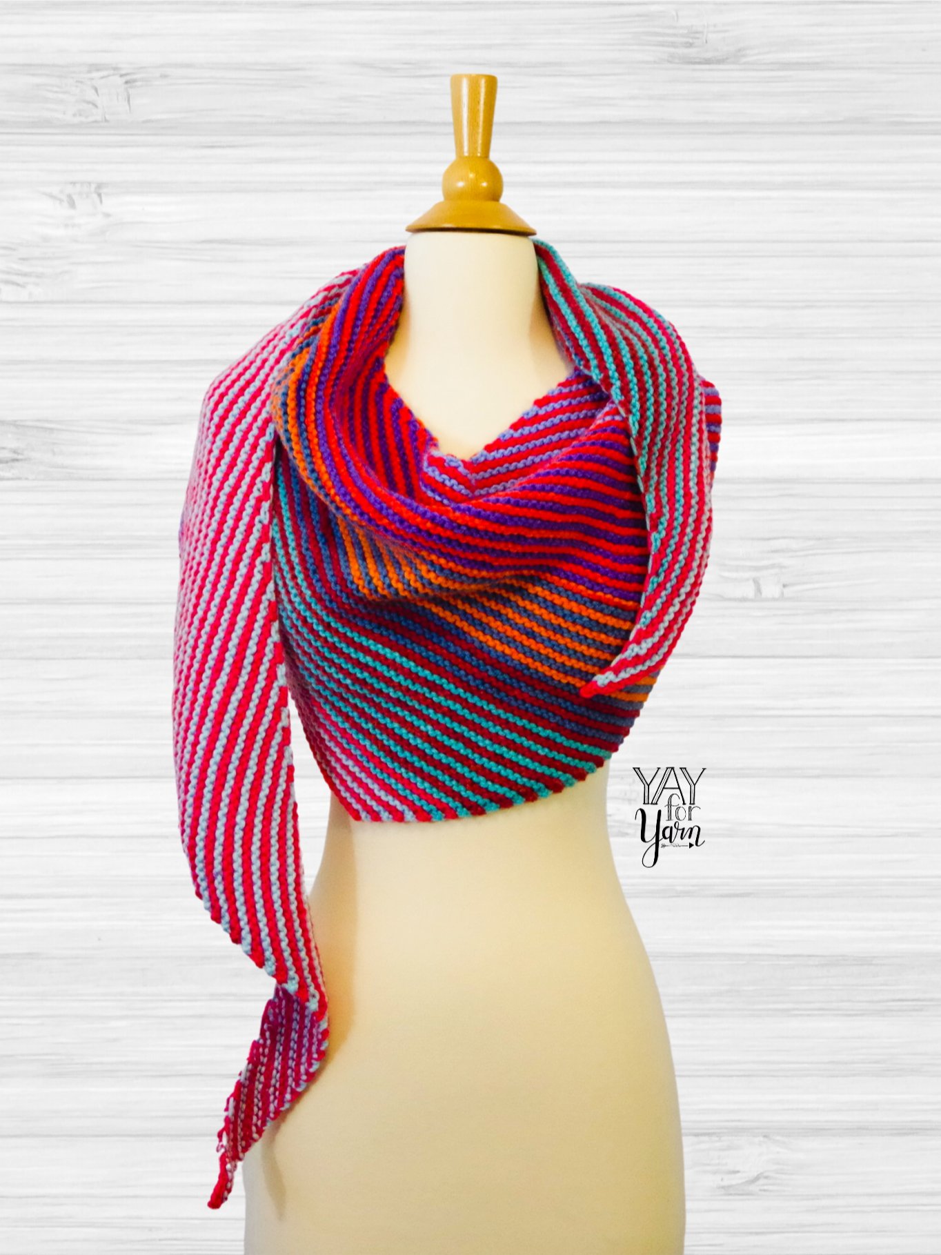 Double Gradient Boomerang Shawl - PDF Knitting Pattern & Video Tutorial product image (1)