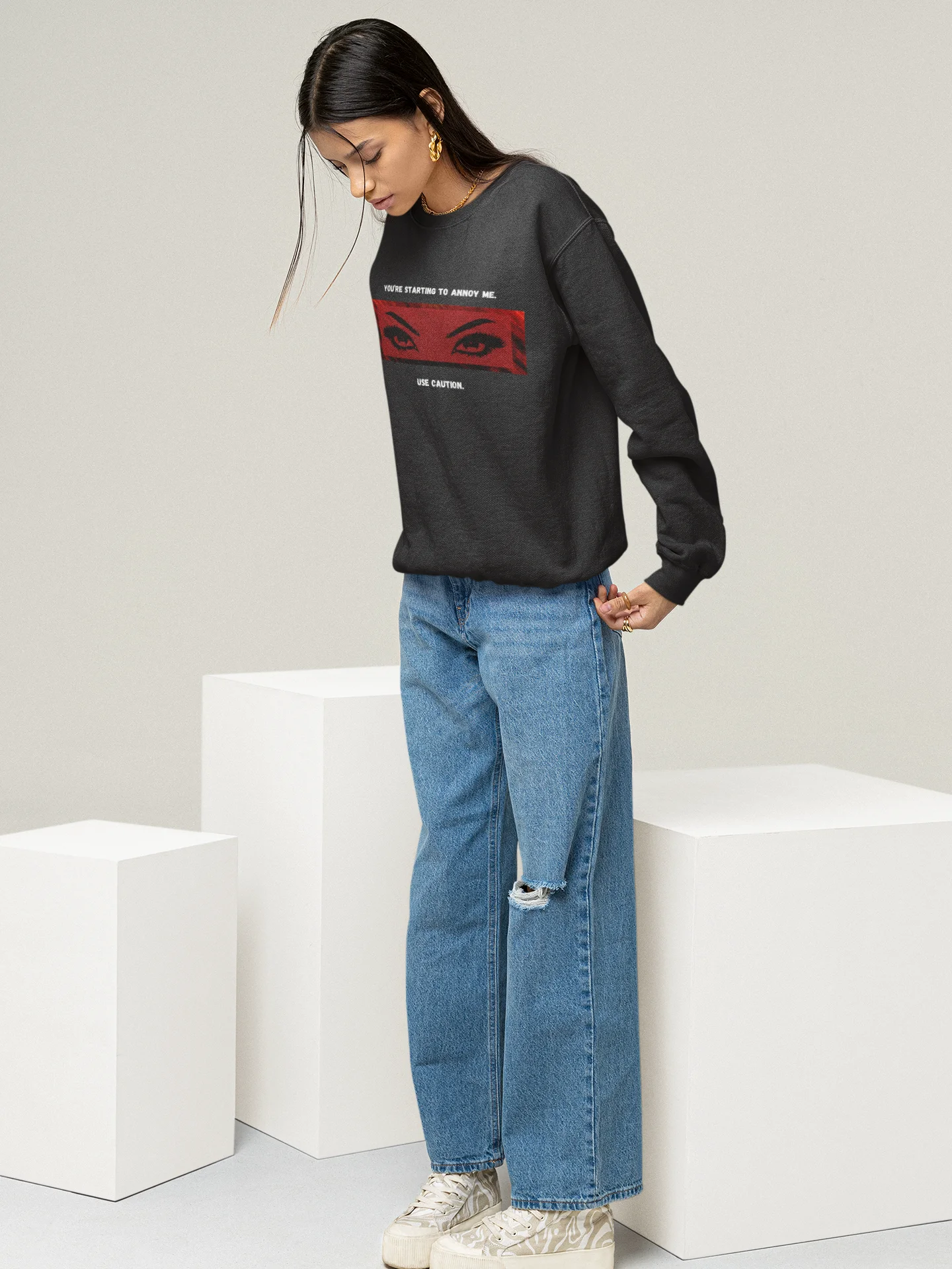 "Use Caution" Dark Premium Sweatshirt product image (5)