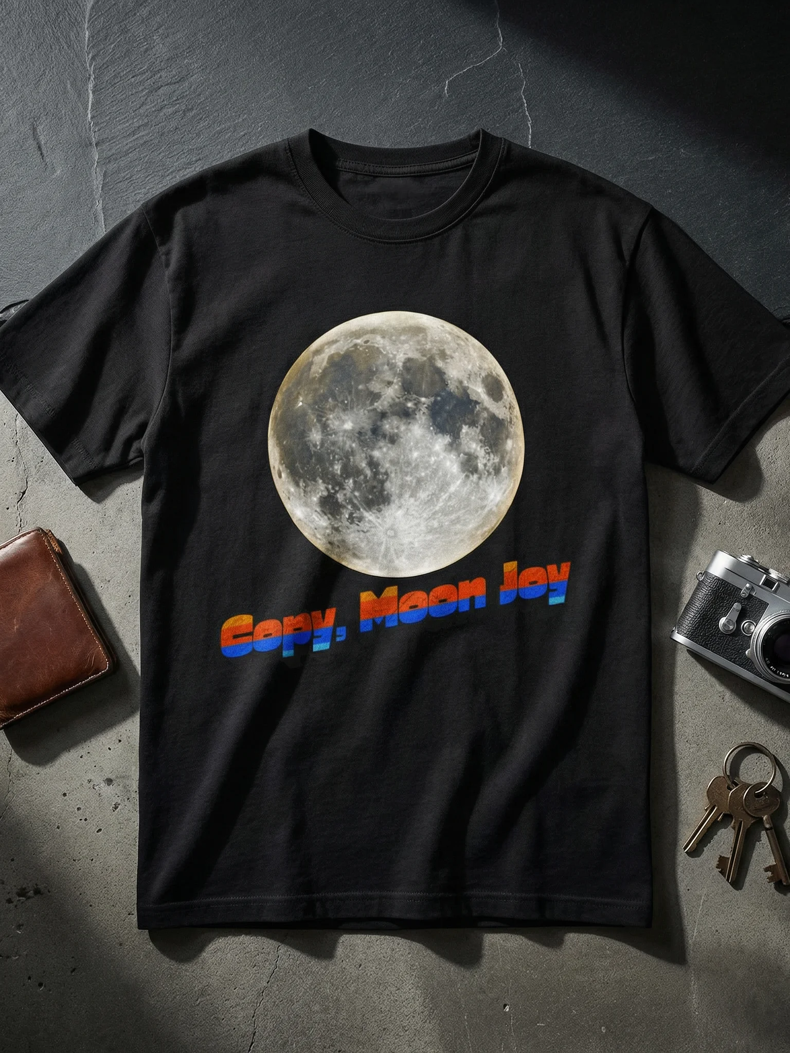 Copy Moon Joy Shirt, Moon Graphic Tee, Minimal Space T-Shirt, Aesthetic Lunar Shirt, Trendy Oversized Tee product image (3)