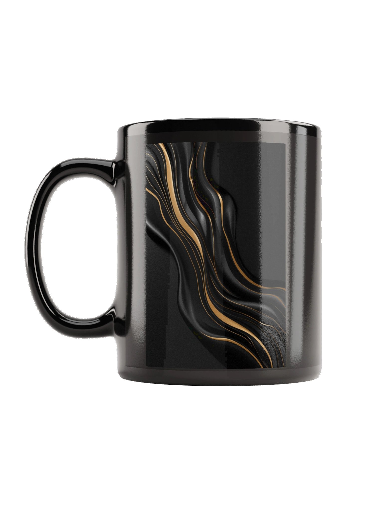 Midnight Gold Flow Ceramic Mug – Luxury Black & Gold Coffee Cup for Home & Office product image (1)