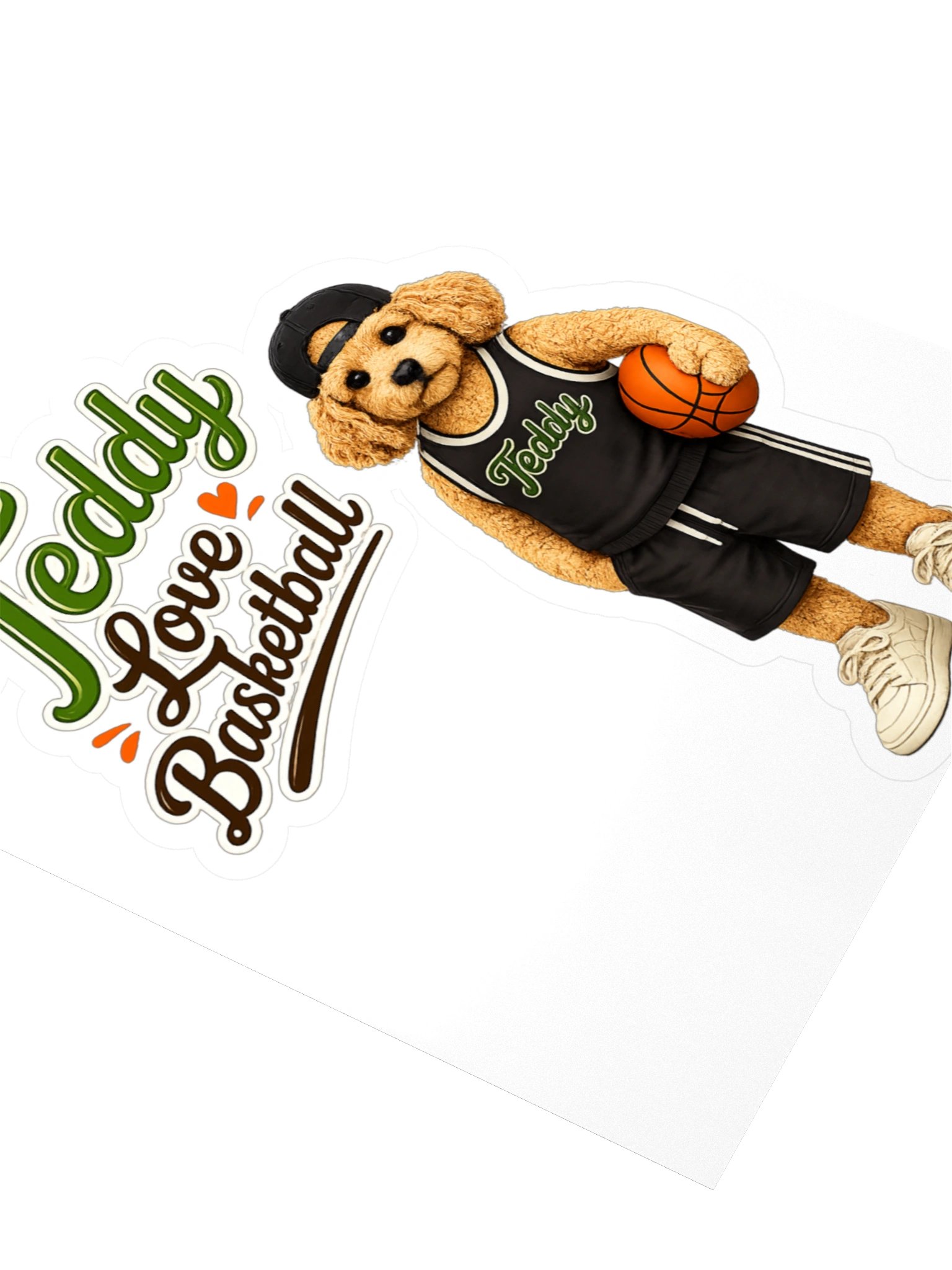 Teddy Love Basketball Kiss Cut Sticker product image (3)