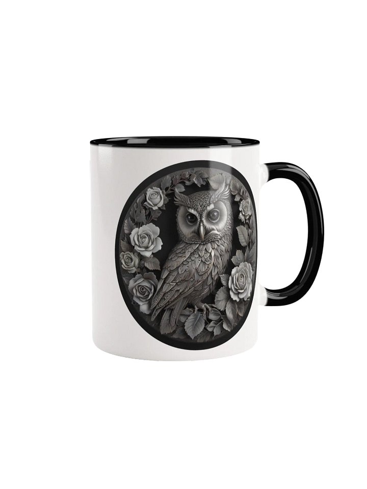 Sculptural Owl and Roses Ceramic Mug product image (1)