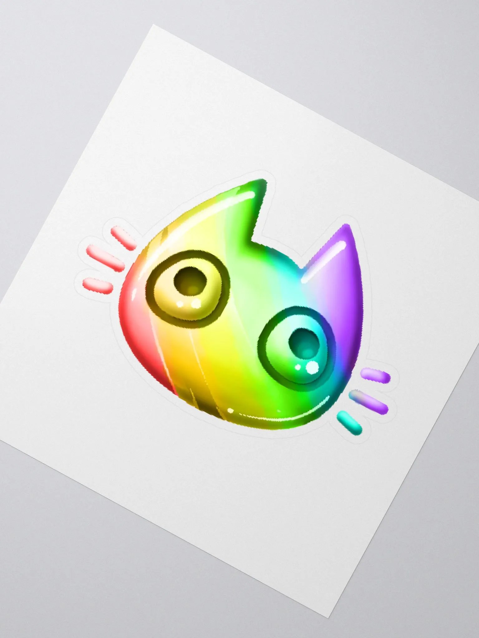 Rainbow Cat Face Sticker product image (3)