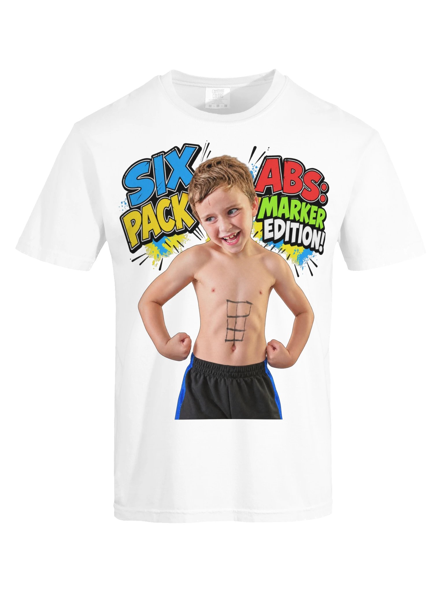 6 Pack Abs Black Marker Edition Heavy Weight T-Shirt product image (9)