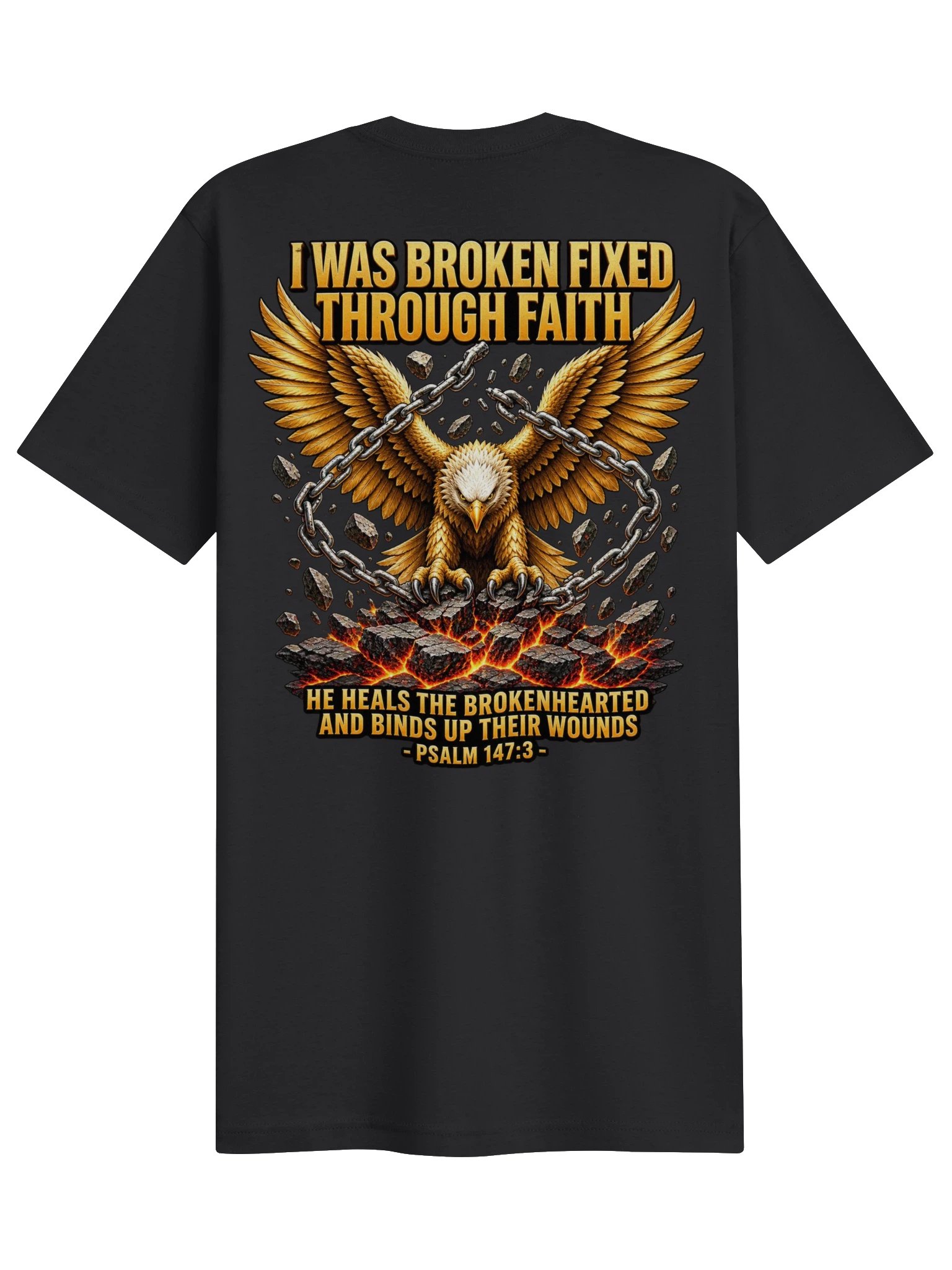 I Was Broken, Fixed Through Faith T-Shirt — Psalm 147:3 product image (2)