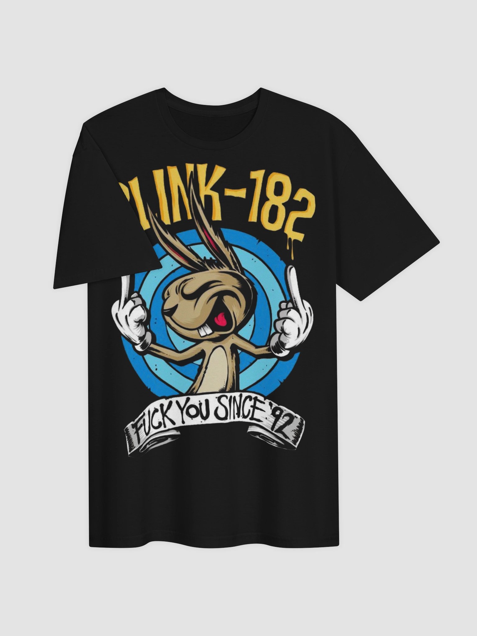 Blink-182 Rabbit Punk T-Shirt | Cartoon Pop Punk Graphic Tee | Vintage Band Streetwear Shirt product image (2)