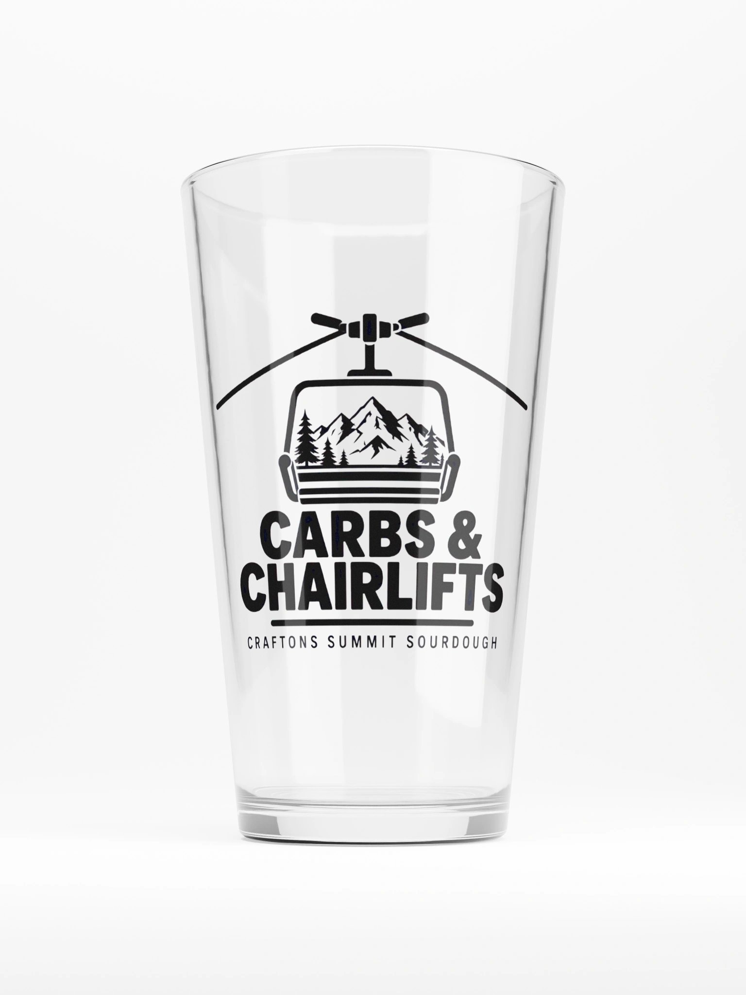 Carbs & Chairlifts Pint Glass product image (1)