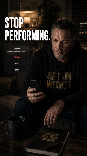 STOP PERFORMING.

One of the most exhausting things you'll ever do is live your life for an audience.

Trying to impress peop...