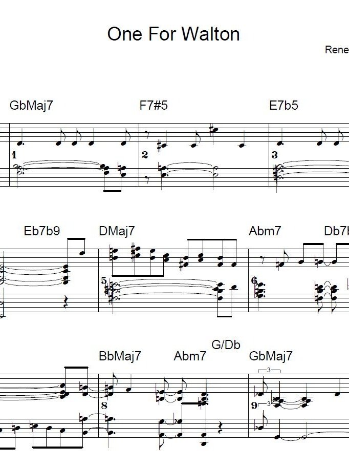 One For Walton - ModJazz - Piano sheet music product image (1)