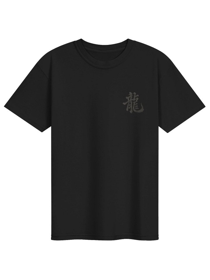 Dragon of the Fallen Castle — Kanji T-Shirt — Tonal Black product image (1)