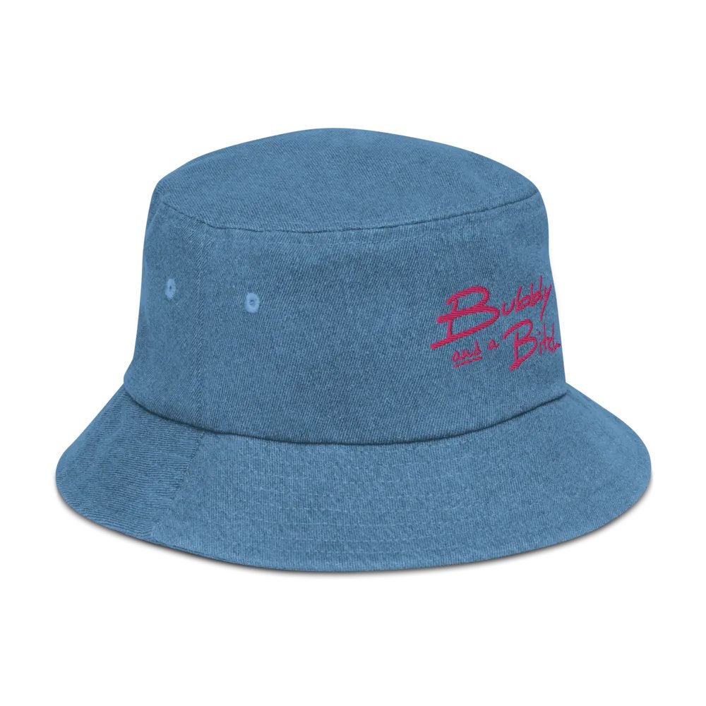 Bubbly and a B*tch (pink) embroidered denim bucket hat product image (30)