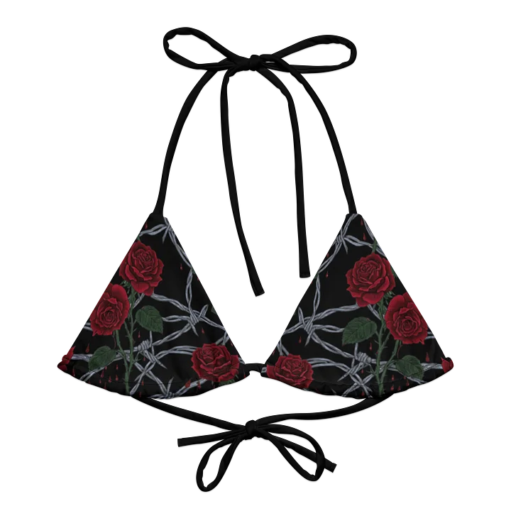 Colored Barbed Wire & Roses String Bikini Top product image (1)