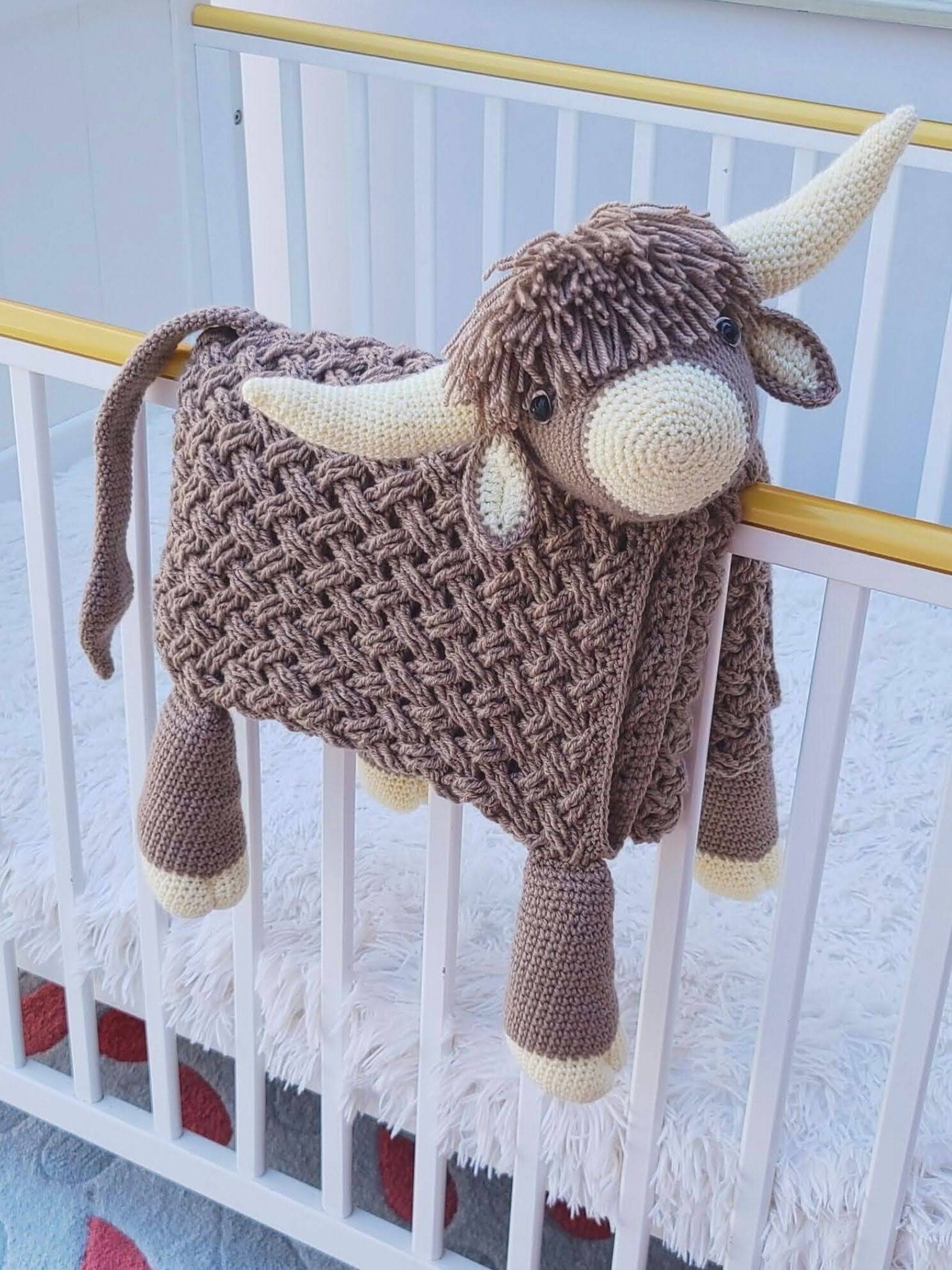Highland Cow Crochet Baby Blanket Pattern | Scottish Afghan (PDF) product image (2)